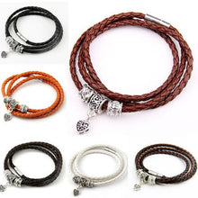 Men Retro Charm Bracelet Men Beads Chain Bangles Style Latest Popular 3 Laps Leather Bracelets SM6