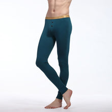 Men Soft Long Johns Warm Thermal Underwear Pants Gold Edge Cotton Buttons S-XL SM6