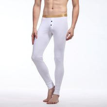 Men Soft Long Johns Warm Thermal Underwear Pants Gold Edge Cotton Buttons S-XL SM6