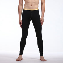 Men Soft Long Johns Warm Thermal Underwear Pants Gold Edge Cotton Buttons S-XL SM6