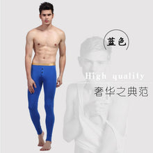 Men Soft Long Johns Warm Thermal Underwear Pants Gold Edge Cotton Buttons S-XL SM6