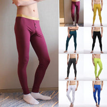 Men Soft Long Johns Warm Thermal Underwear Pants Gold Edge Cotton Buttons S-XL SM6