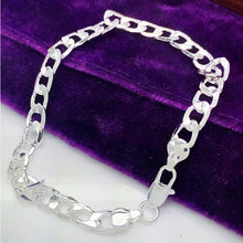 Men's 8MM Chain Bracelet Women's DIY Jewelry Sliver Plated Lobster Clasp Link Bracelets SM6
