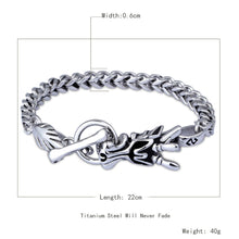 Men's Chinese Element Dragon Head Bracelet 316L Titanium Steel Antique Silver al Ornaments Polished SM6