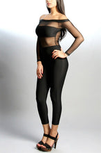 Mesh Top Long-Sleeve One Piece Jumpsuit Long Pants Sexy Club Off Shoulder Bodycon Sheer Jumpsuit Romper For 6618 SM6