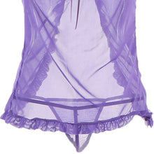 Moobody Women Sexy Hooded Nighty See-through Open Front Nightwear G-string Lingerie Erotic Transparent Underwear Cropped Bikinis SM6