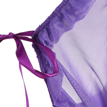 Moobody Women Sexy Hooded Nighty See-through Open Front Nightwear G-string Lingerie Erotic Transparent Underwear Cropped Bikinis SM6