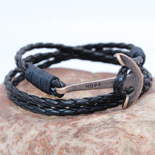 MultiLayers PU Leather Bracelet Men Anchor Bracelets For Women Best Friend Gift Jewelry S  SM6