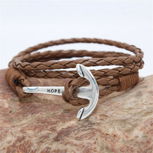 MultiLayers PU Leather Bracelet Men Anchor Bracelets For Women Best Friend Gift Jewelry S  SM6