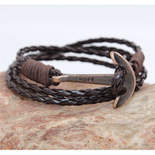 MultiLayers PU Leather Bracelet Men Anchor Bracelets For Women Best Friend Gift Jewelry S  SM6