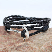 MultiLayers PU Leather Bracelet Men Anchor Bracelets For Women Best Friend Gift Jewelry S  SM6