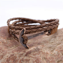MultiLayers PU Leather Bracelet Men Anchor Bracelets For Women Best Friend Gift Jewelry S  SM6