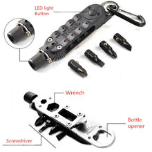 Multifunction Small Screwdriver Sets Mini EDC Tools Pocket Keychain Screwdriver With Phillips Slot Hex Screwdriver   LED Light SM6