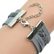 Multilayer Braided Bracelets Hope Letter Charm Bracelet Woven Faux Leather Bracelet   Bangle For Women SM6