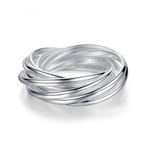 9 Line Circle Women Femal Wedding Anniversary Ring Silver Plated Ring  Jewelry Finger Accessories SM6