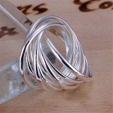 9 Line Circle Women Femal Wedding Anniversary Ring Silver Plated Ring  Jewelry Finger Accessories SM6