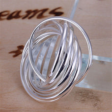 9 Line Circle Women Femal Wedding Anniversary Ring Silver Plated Ring  Jewelry Finger Accessories SM6