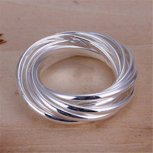 9 Line Circle Women Femal Wedding Anniversary Ring Silver Plated Ring  Jewelry Finger Accessories SM6