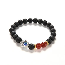 Natural Stone Bead Buddha Bracelets Turquoise Lava Onyx Natural Stone Bead Bracelet Hamsa H  Charm Bracelet  SM6