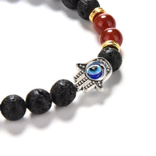 Natural Stone Bead Buddha Bracelets Turquoise Lava Onyx Natural Stone Bead Bracelet Hamsa H  Charm Bracelet  SM6
