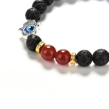 Natural Stone Bead Buddha Bracelets Turquoise Lava Onyx Natural Stone Bead Bracelet Hamsa H  Charm Bracelet  SM6