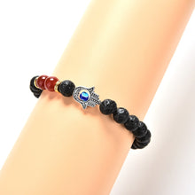 Natural Stone Bead Buddha Bracelets Turquoise Lava Onyx Natural Stone Bead Bracelet Hamsa H  Charm Bracelet  SM6