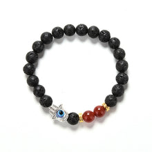 Natural Stone Bead Buddha Bracelets Turquoise Lava Onyx Natural Stone Bead Bracelet Hamsa H  Charm Bracelet  SM6