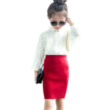 New 1-5Years Girls Kids Elastic Waist Skirts Solid A Line Skater Knit Mini SkirtSM6