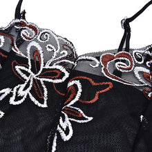 Women sexy embroidery Black lingerie set lady print perspective lure pajamas Lady Sleepwear Nightwear Erotic lingerie SM6