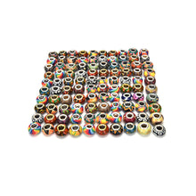 100Pcs Mixed Color Silver Plated Big Hole Loose Beads Fit European Jewelry Braclet Charms DIY SM6