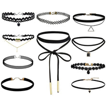 10Pcs Black Gothic Punk Velvet Tattoo Lace Choker Necklace Long Pendant Jewelry Women Collar Chocker SM6