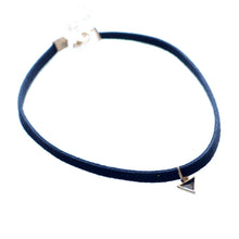 Black Leather Choker Necklace Wrap Gold Color Triangle Necklace For Women SM6