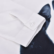 Cats Printed Pullover Shirts Long Sleeve Casual Women Korean White Blouse SM6