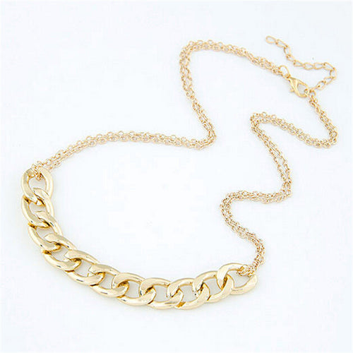 Charm two layer Chains Metal Gold Plated Circles Collar Pendant Necklace for Women Luxury Clavicle Necklaces SM6