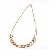 Charm two layer Chains Metal Gold Plated Circles Collar Pendant Necklace for Women Luxury Clavicle Necklaces SM6