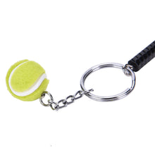 Men Women Tennis Racket Pendant Key Chain Key Ring SM6