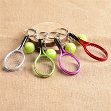 Men Women Tennis Racket Pendant Key Chain Key Ring SM6