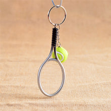 Men Women Tennis Racket Pendant Key Chain Key Ring SM6