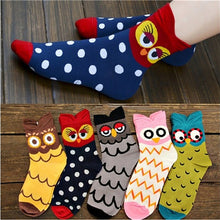 5 Colors Women Cute 3D Owl Print Socks Durable Casual Socks  SM6