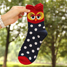 5 Colors Women Cute 3D Owl Print Socks Durable Casual Socks  SM6