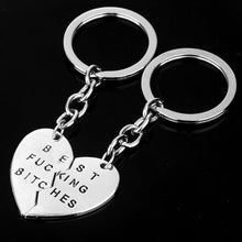 Best Friend Charm Broken Keyring Heart Pendant Key Chain Best Bitches Keychain Silver color Gifts For Girls SM6