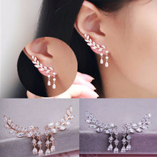 Design Rhinestone Tassel Leaves Stud Earring Ear Drop Ear Stud Earrings Women Statement Jewelry SM6