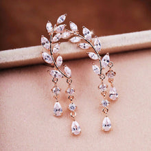 Design Rhinestone Tassel Leaves Stud Earring Ear Drop Ear Stud Earrings Women Statement Jewelry SM6