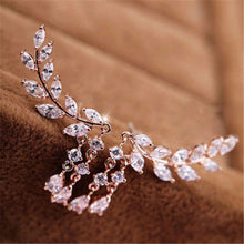 Design Rhinestone Tassel Leaves Stud Earring Ear Drop Ear Stud Earrings Women Statement Jewelry SM6