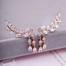 Design Rhinestone Tassel Leaves Stud Earring Ear Drop Ear Stud Earrings Women Statement Jewelry SM6