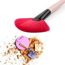 Brush Fan Shaped Black Wooden Handle Synthetic Hair Makeup Cosmetic Brushes Beauty Tool SM6