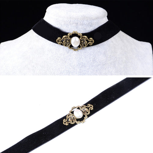 Charm Pendant Jewelry Women Vintage Black Velvet Retro Choker Collar Bib Necklace  SM6