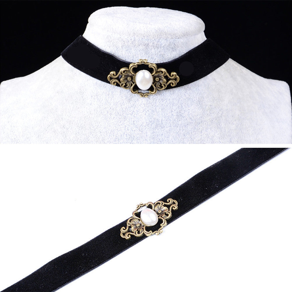 Charm Pendant Jewelry Women Vintage Black Velvet Retro Choker Collar Bib Necklace  SM6