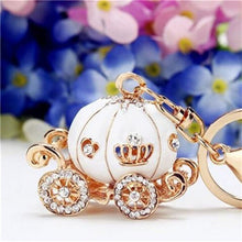 s Lovely Pumpkin Carriage Crystal Pendant Charm Purse H bag Car Keyring Keychain Party Birthday Gift Pink White Colors SM6