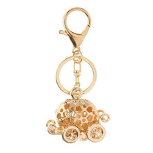 s Lovely Pumpkin Carriage Crystal Pendant Charm Purse H bag Car Keyring Keychain Party Birthday Gift Pink White Colors SM6
